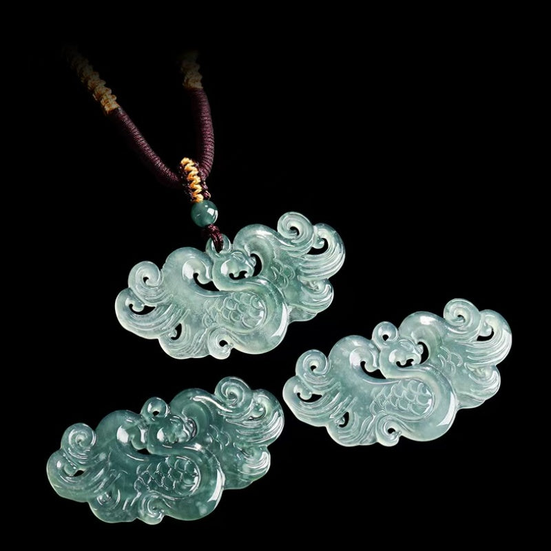 Natural Blue Jadeite Phoenix Pendant – A Jade Ice Variety “Elegance Rising” Necklace