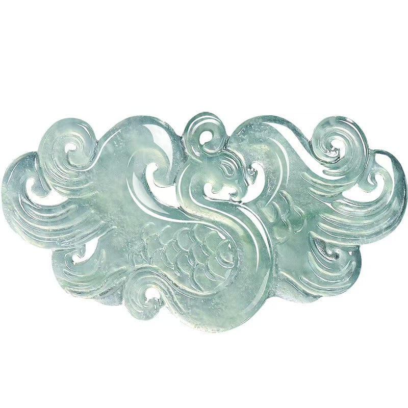 Natural Blue Jadeite Phoenix Pendant – A Jade Ice Variety “Elegance Rising” Necklace